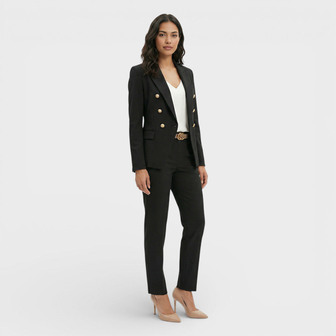 Women's Matching set double-breasted blazer with gold buttons