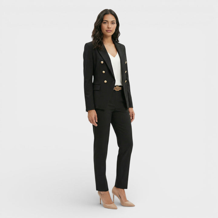 Women's Matching set double-breasted blazer with gold buttons