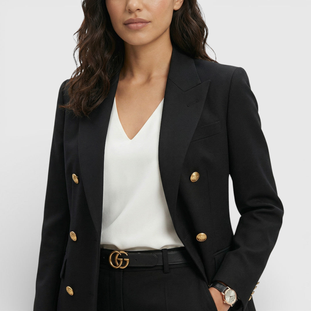 Women's Matching set double-breasted blazer with gold buttons