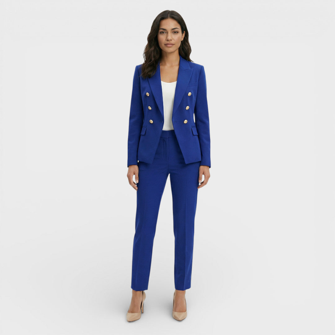 Women's Matching set double-breasted blazer with gold buttons