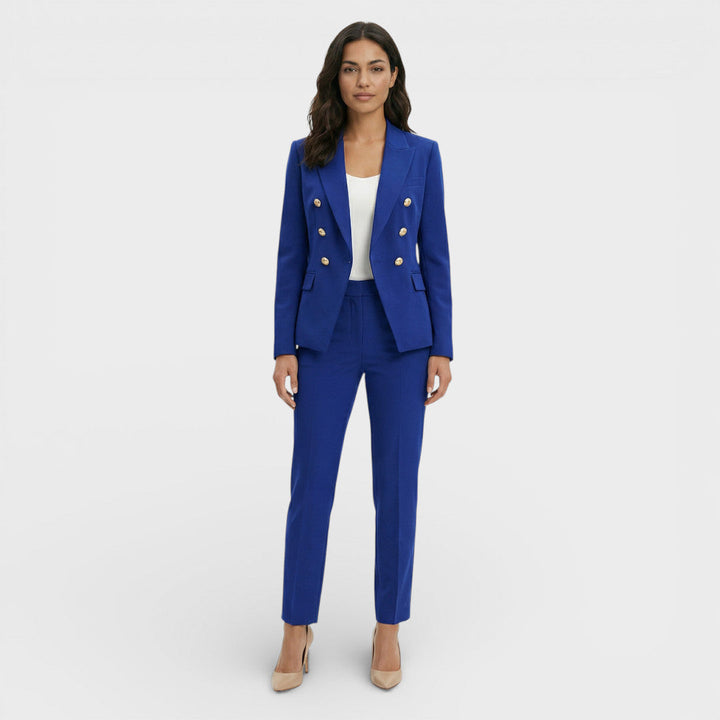 Women's Matching set double-breasted blazer with gold buttons