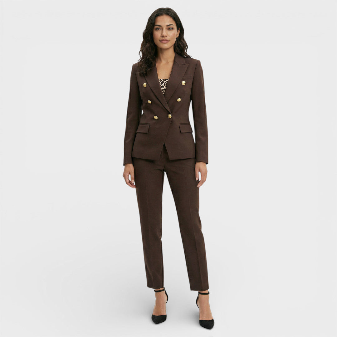 Women's Matching set double-breasted blazer with gold buttons