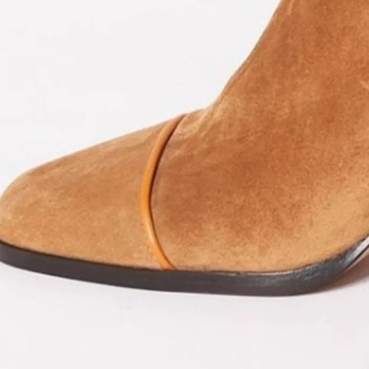 Gema | Women's Leopard-Print Suede Ankle Boots with Block Heel