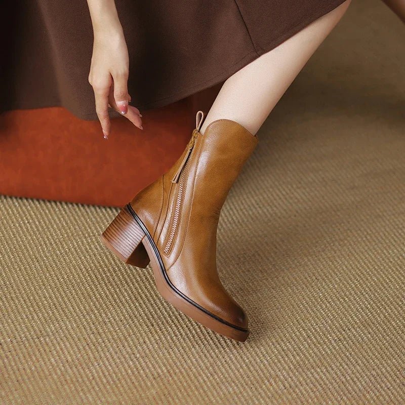 Women's Genuine Leather Ankle Boots | Comfortable Everyday Booties with Padded Insole and Classic Versatile Design