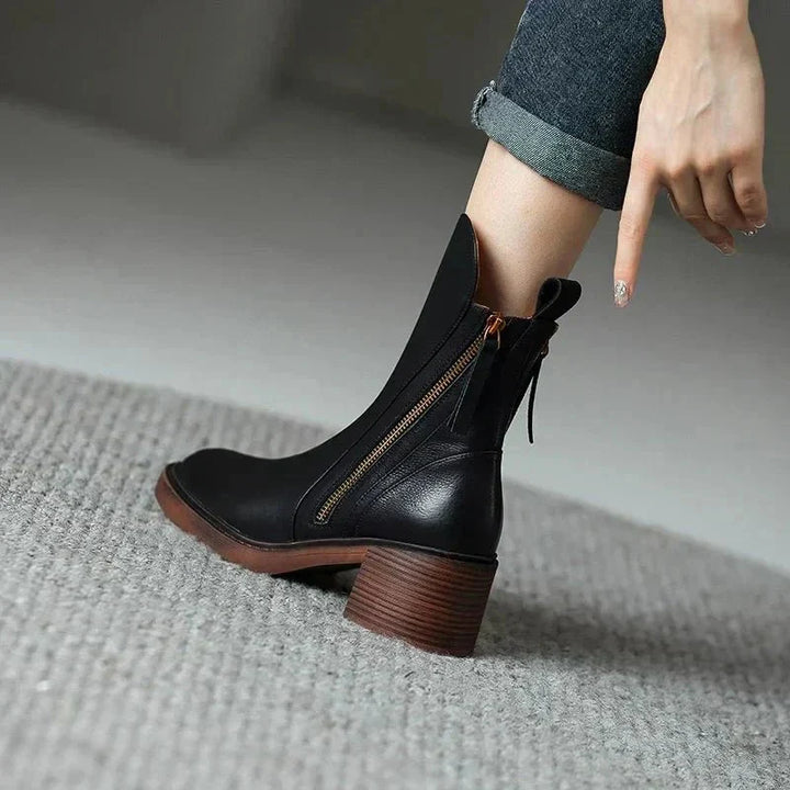 Women's Genuine Leather Ankle Boots | Comfortable Everyday Booties with Padded Insole and Classic Versatile Design
