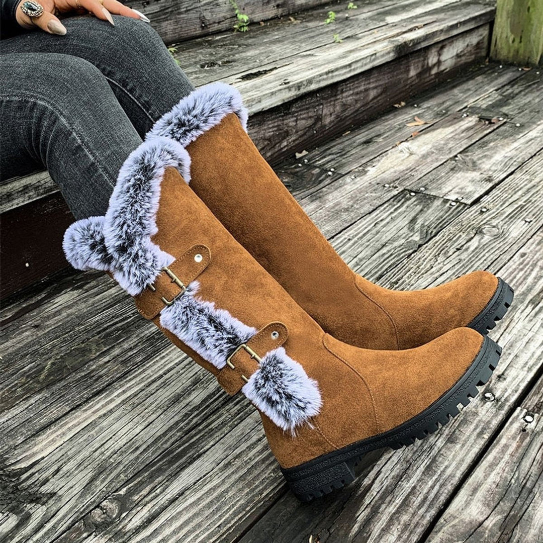 Guadalupe | Women’s Flat Winter Boots with High Shaft and Fleece Lining