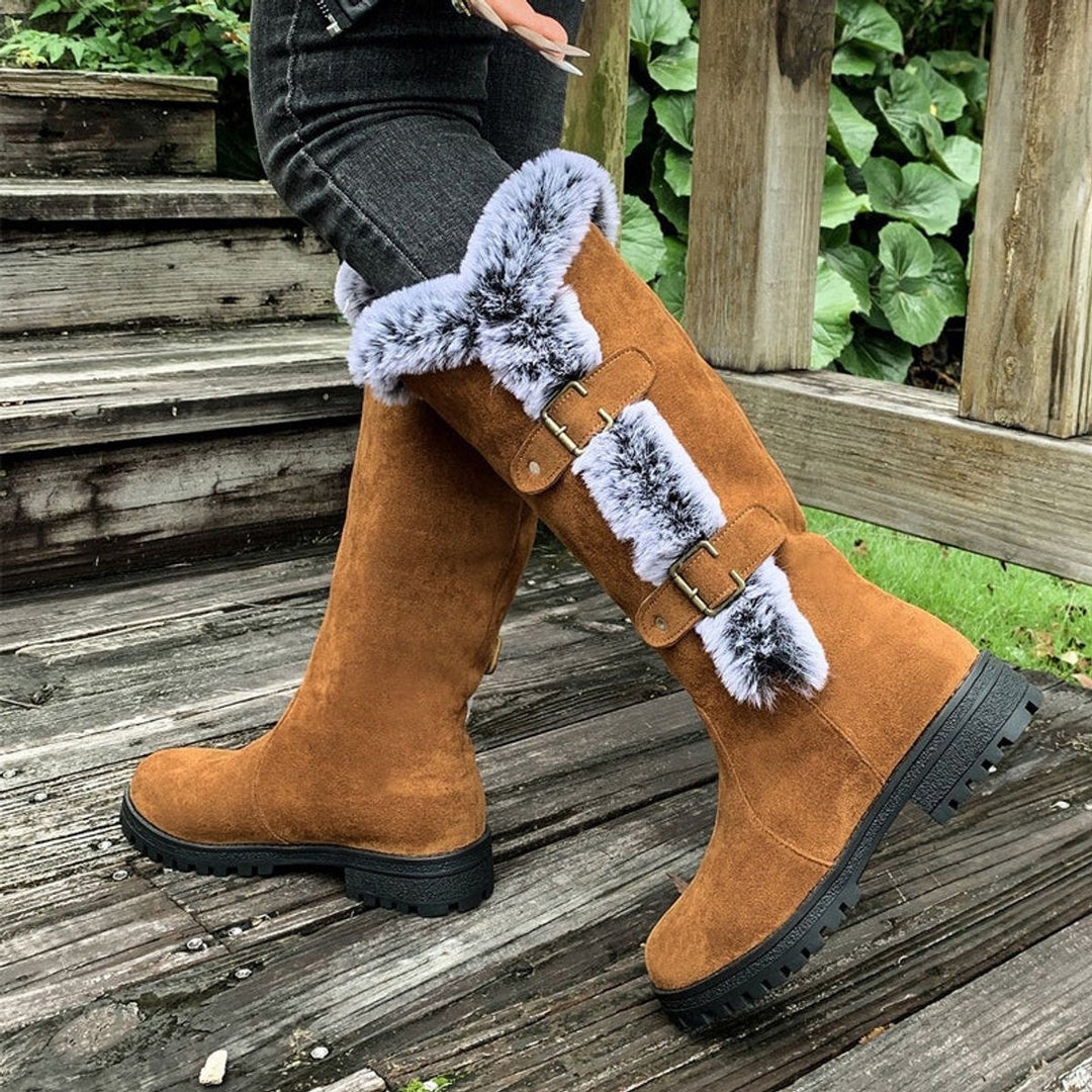 Guadalupe | Women’s Flat Winter Boots with High Shaft and Fleece Lining