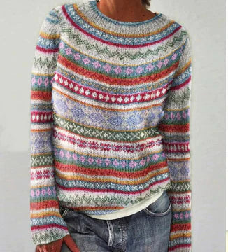 Women's Retro Knit Sweater | Soft Acrylic
