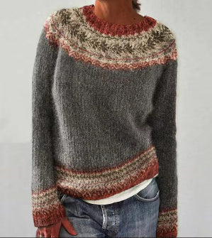 Women's Retro Knit Sweater | Soft Acrylic
