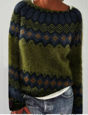Women's Retro Knit Sweater | Soft Acrylic