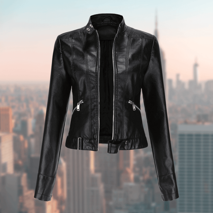 Mia Women's Classic Leather Coat | Chic and Long-lasting