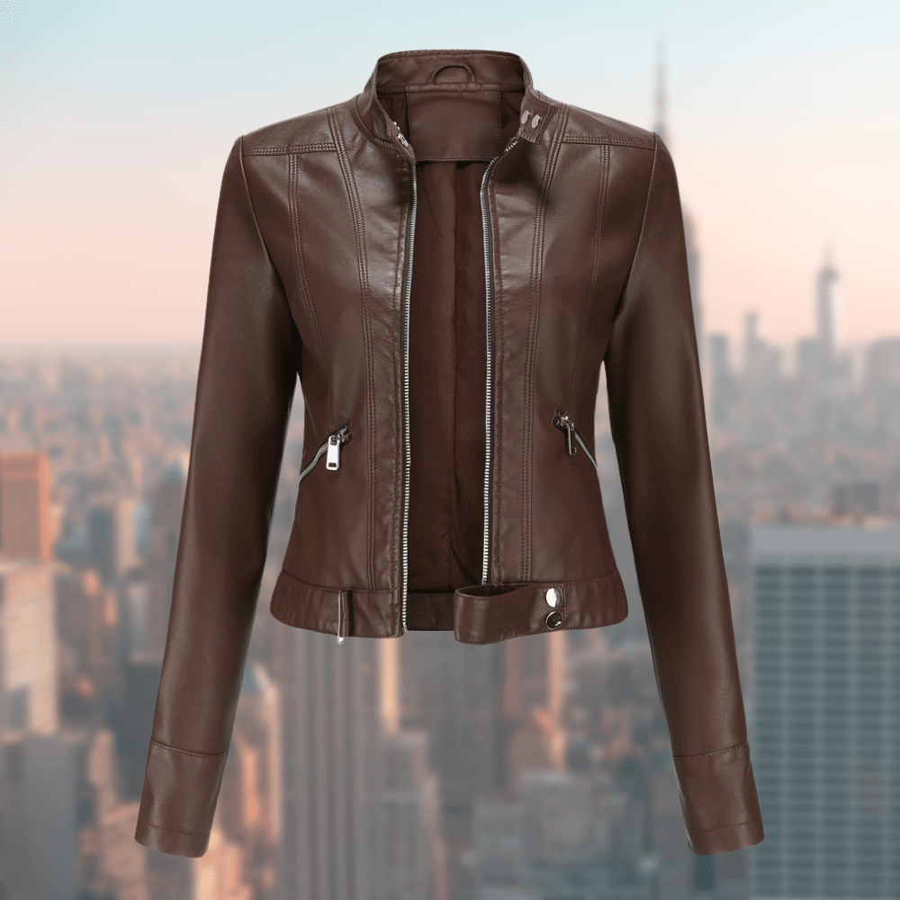 Mia Women's Classic Leather Coat | Chic and Long-lasting