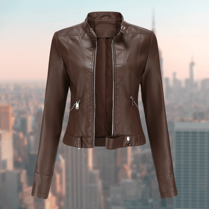 Mia Women's Classic Leather Coat | Chic and Long-lasting