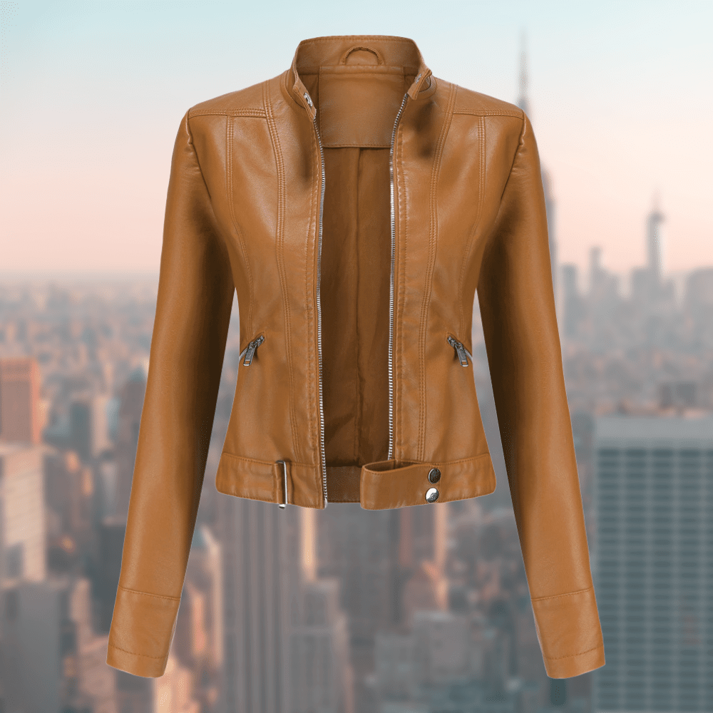 Mia Women's Classic Leather Coat | Chic and Long-lasting