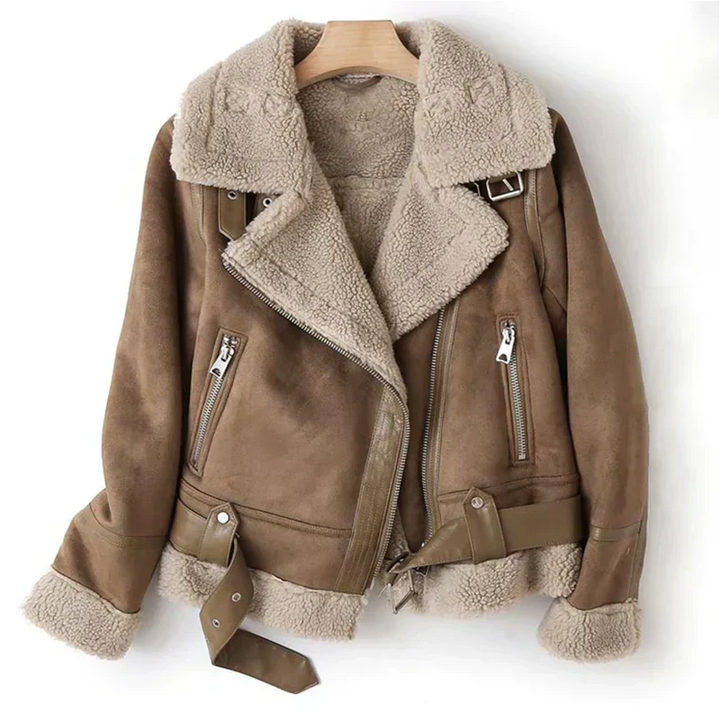 Naomi's Sherpa Lined Leather Jacket for Women