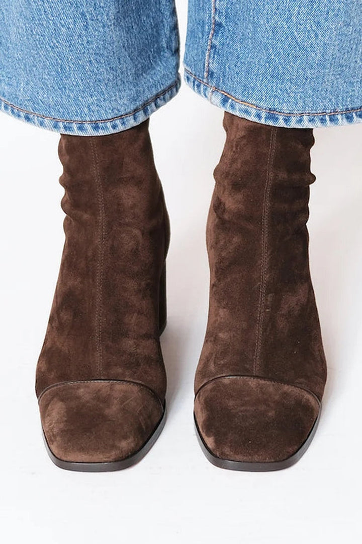 Lidia | Women's Suede Ankle Boots, Low Shaft, Block Heel