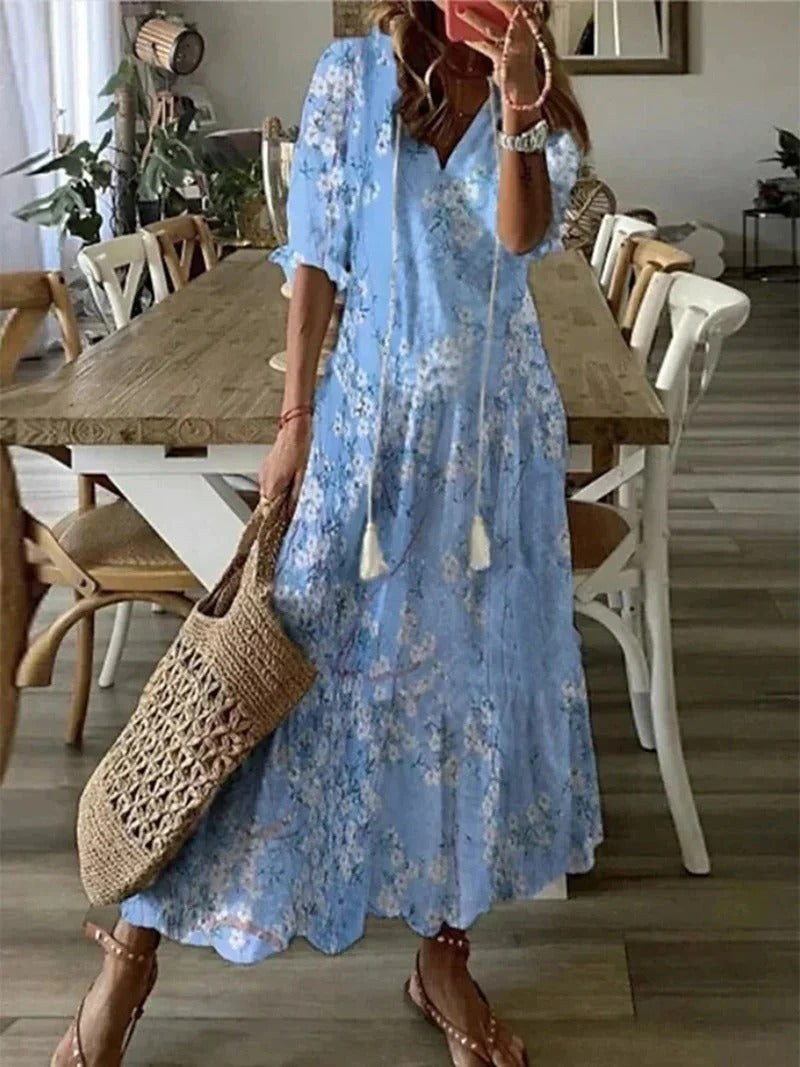 Luna's Flowing Bohemian Gown