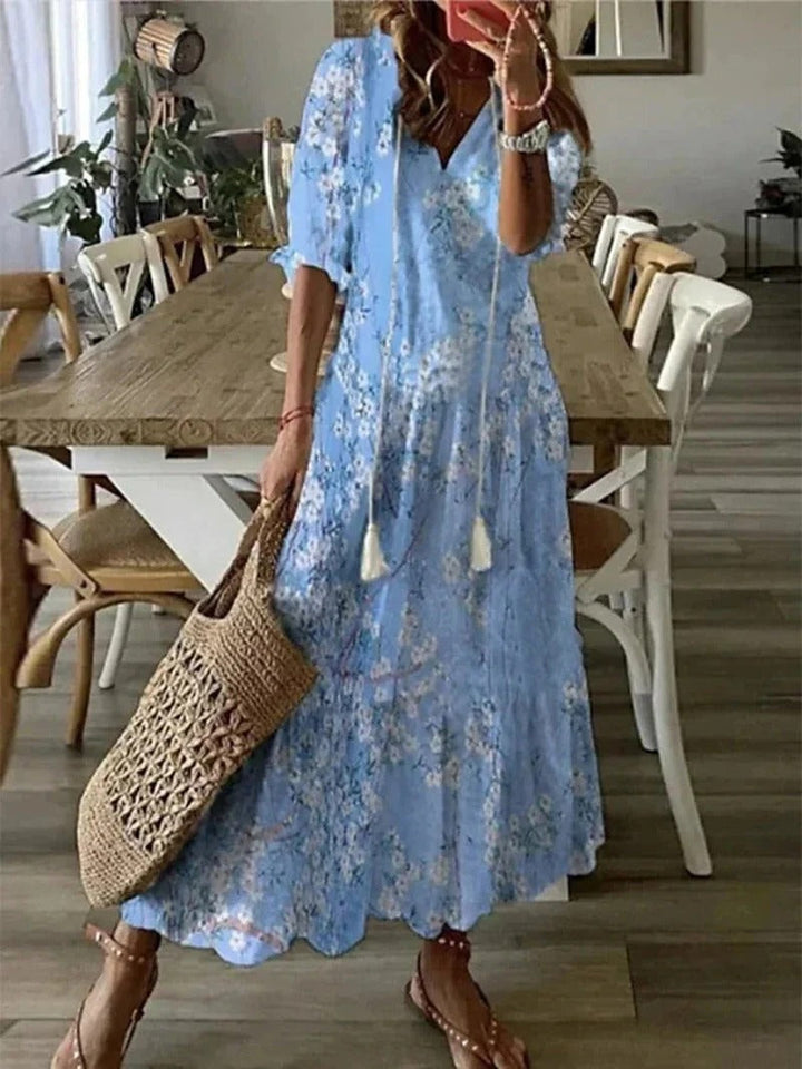 Luna's Flowing Bohemian Gown