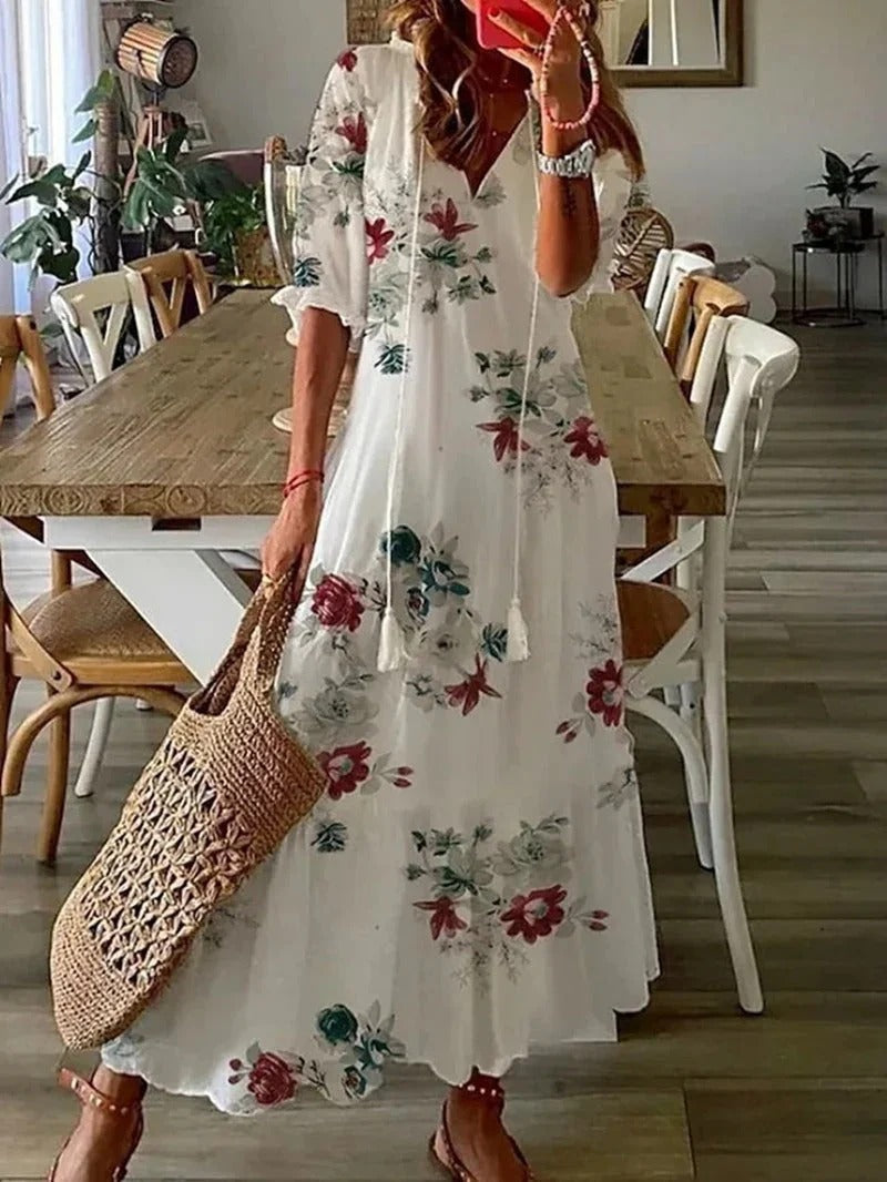 Luna's Flowing Bohemian Gown