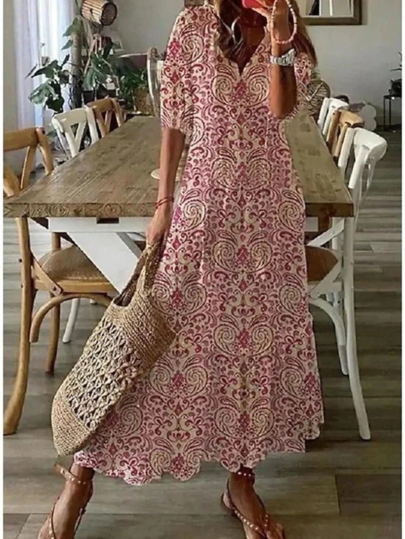 Luna's Flowing Bohemian Gown