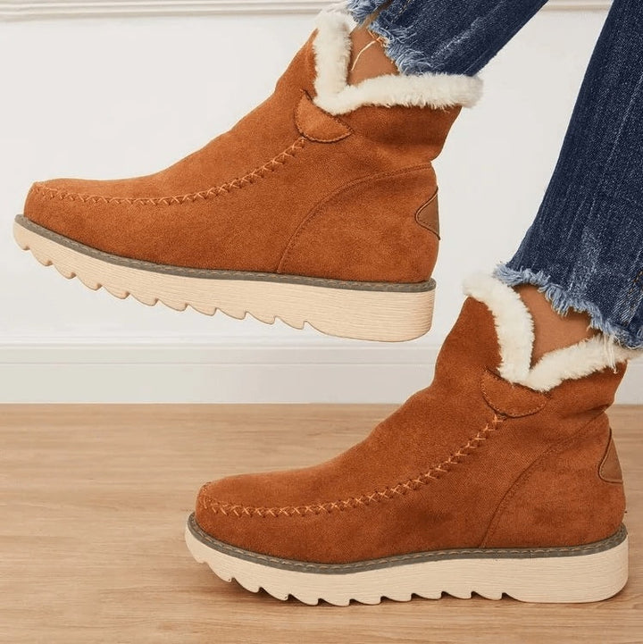 Lorena | Women's Suede Flat Winter Boots with Lining