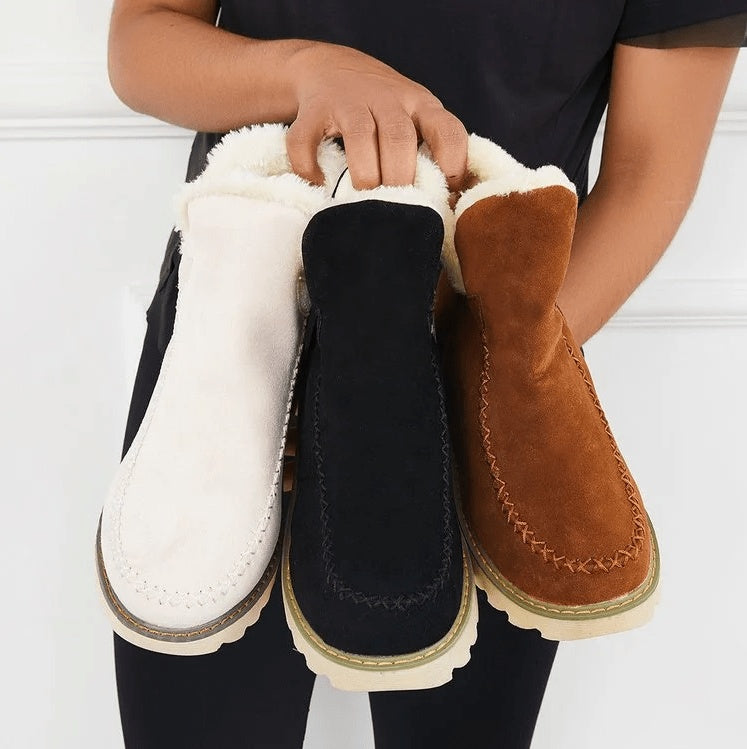 Lorena | Women's Suede Flat Winter Boots with Lining