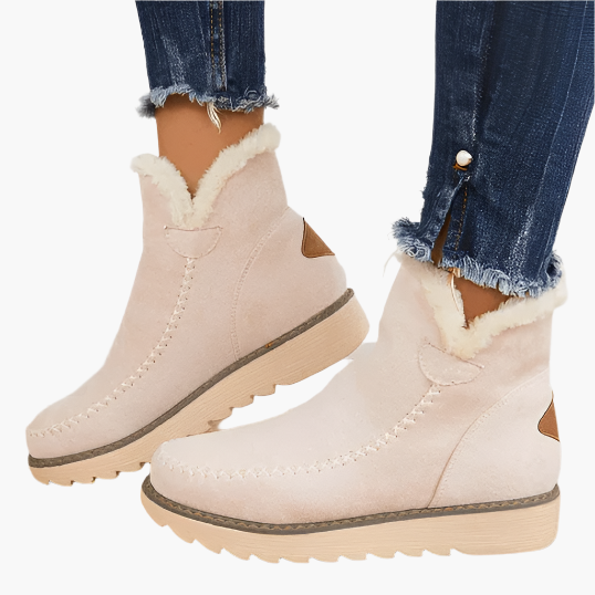 Lorena | Women's Suede Flat Winter Boots with Lining