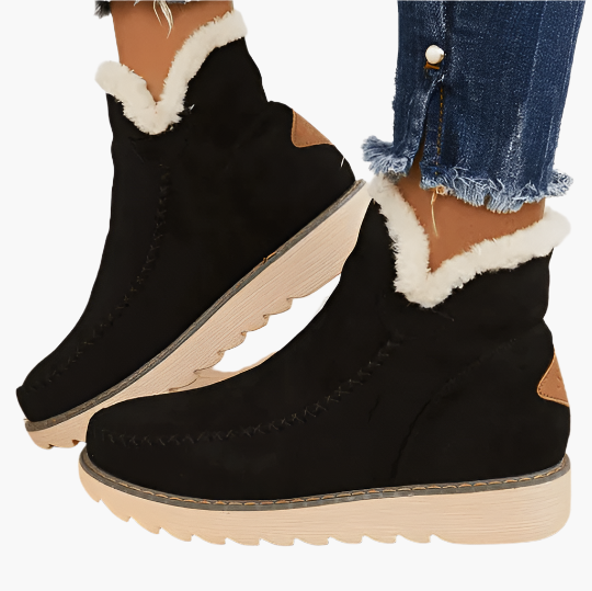 Lorena | Women's Suede Flat Winter Boots with Lining