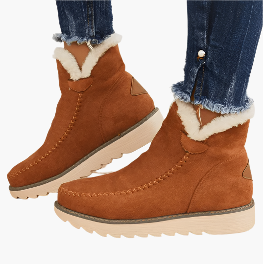 Lorena | Women's Suede Flat Winter Boots with Lining