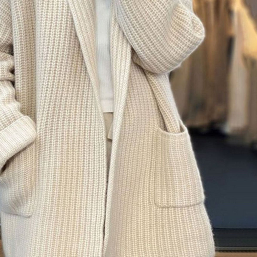 Lorena | Women's Oversized Knit Cardigan with Pockets, Long Sleeves