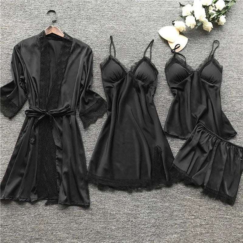 Silk Charmeuse Pajama Ensemble - Stella