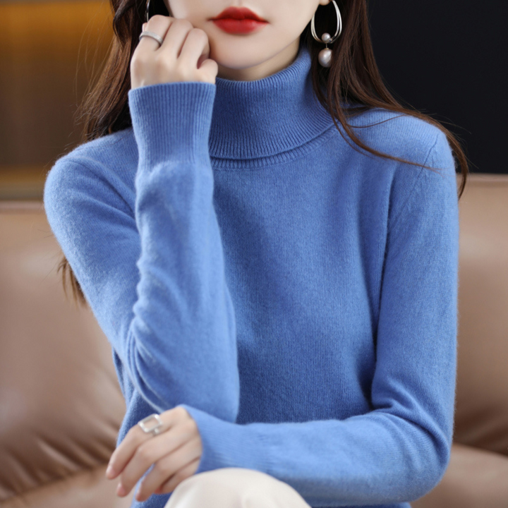 Sleek Cashmere Women's Turtleneck Sweater - Mia