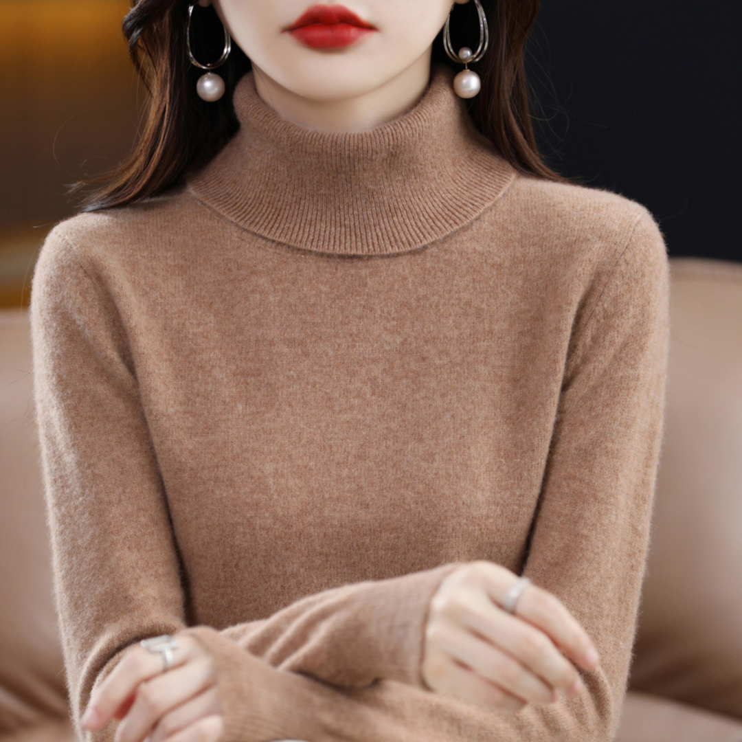 Sleek Cashmere Women's Turtleneck Sweater - Mia
