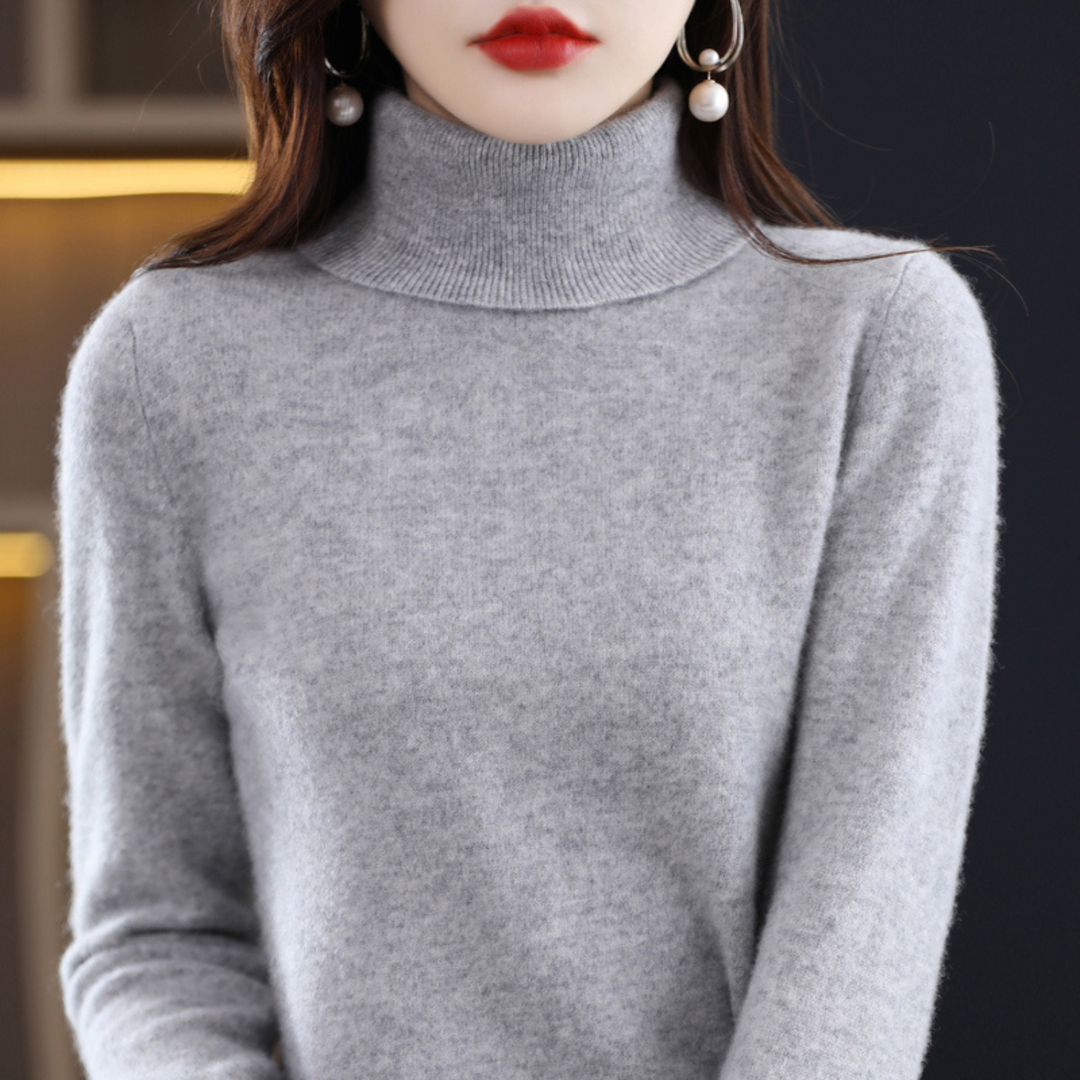 Sleek Cashmere Women's Turtleneck Sweater - Mia