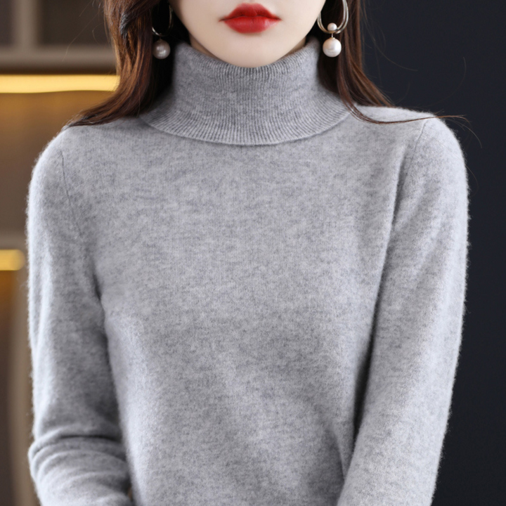 Sleek Cashmere Women's Turtleneck Sweater - Mia