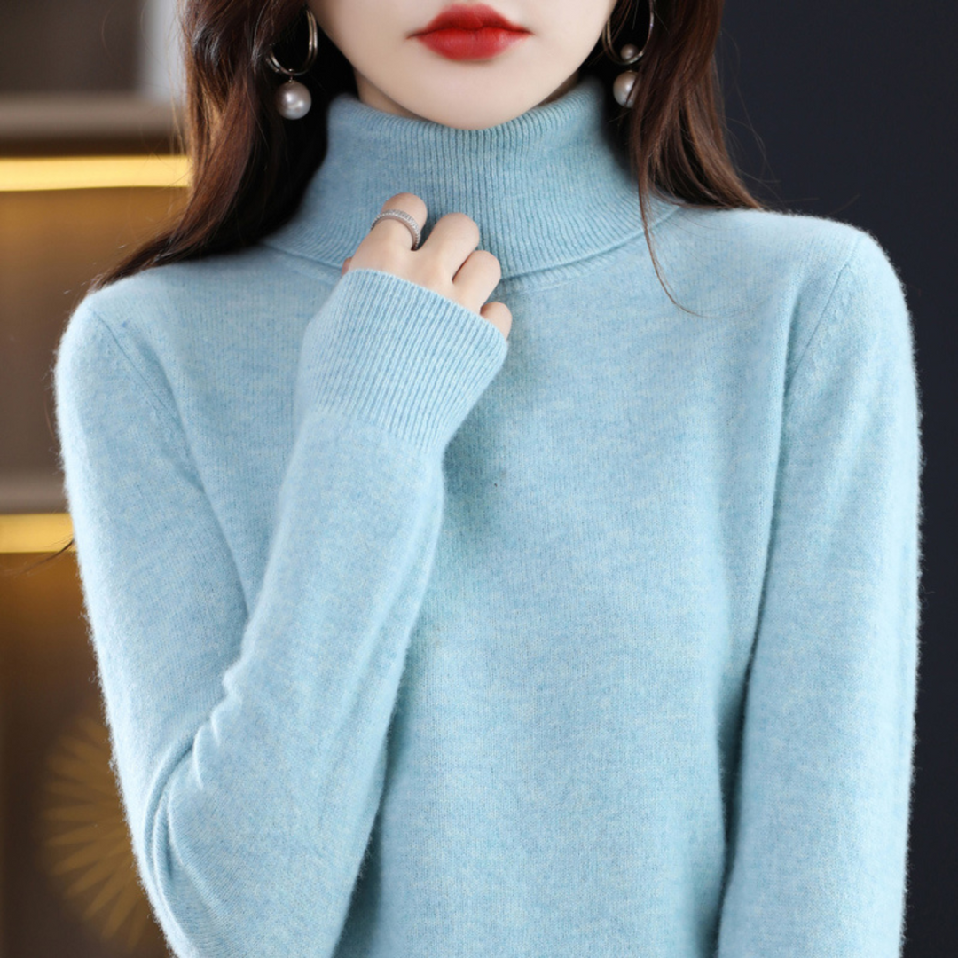 Sleek Cashmere Women's Turtleneck Sweater - Mia