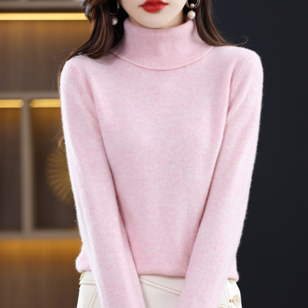 Sleek Cashmere Women's Turtleneck Sweater - Mia