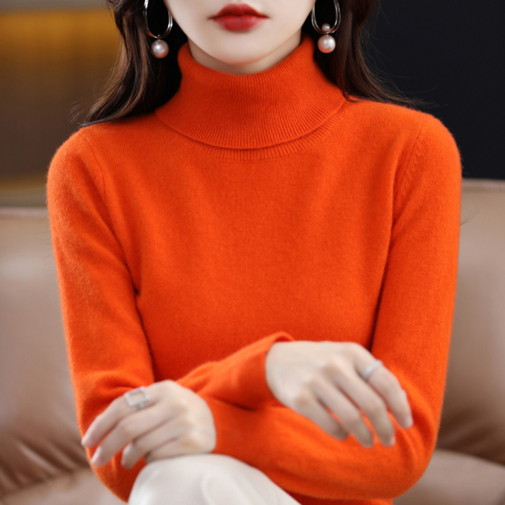 Sleek Cashmere Women's Turtleneck Sweater - Mia