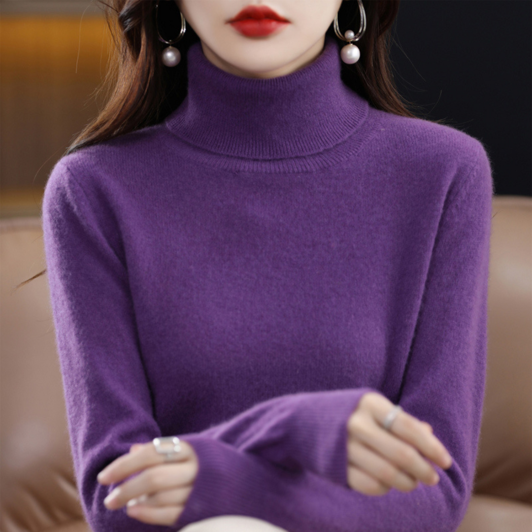 Sleek Cashmere Women's Turtleneck Sweater - Mia