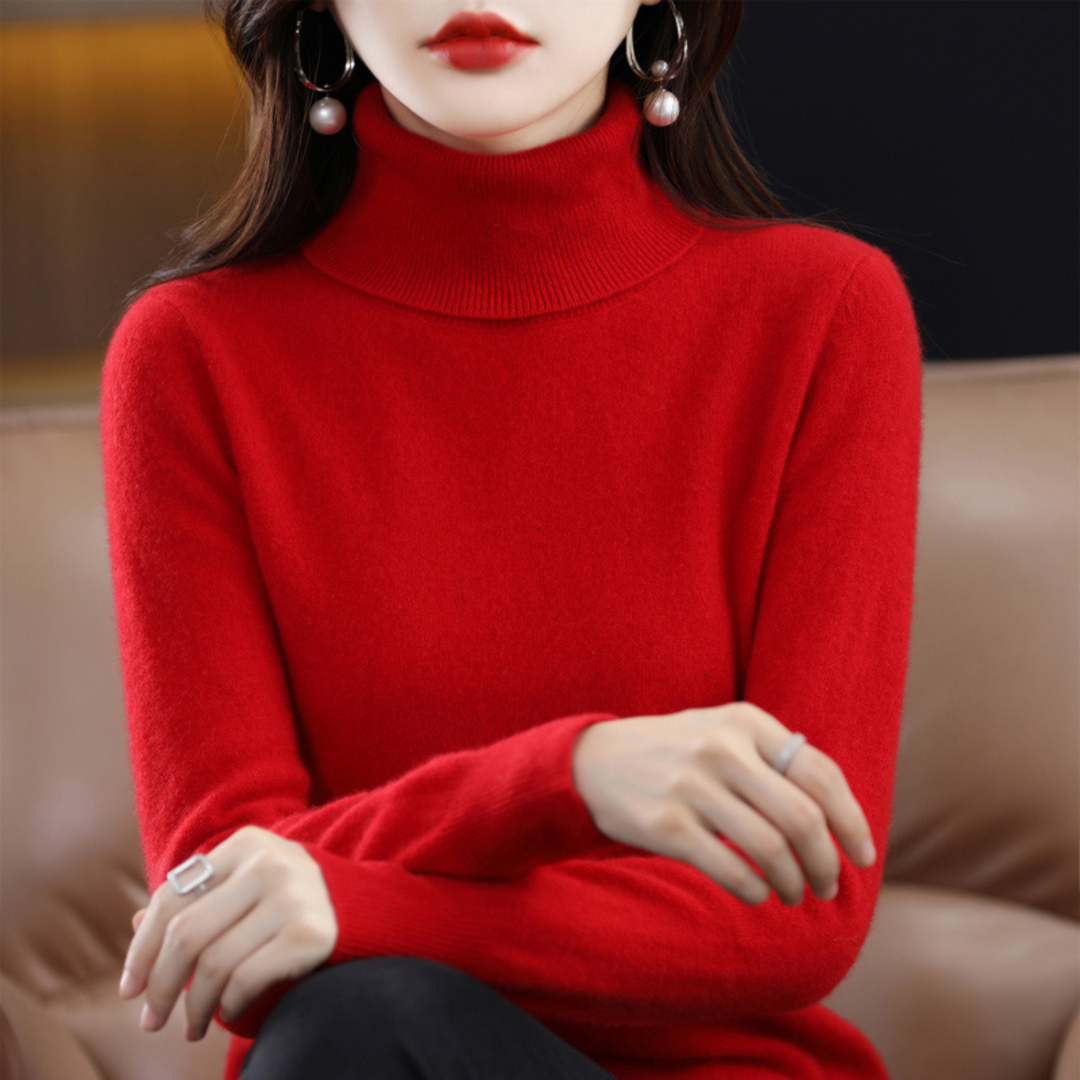 Sleek Cashmere Women's Turtleneck Sweater - Mia