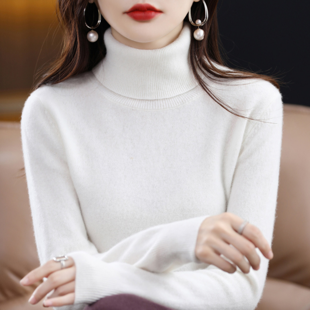 Sleek Cashmere Women's Turtleneck Sweater - Mia