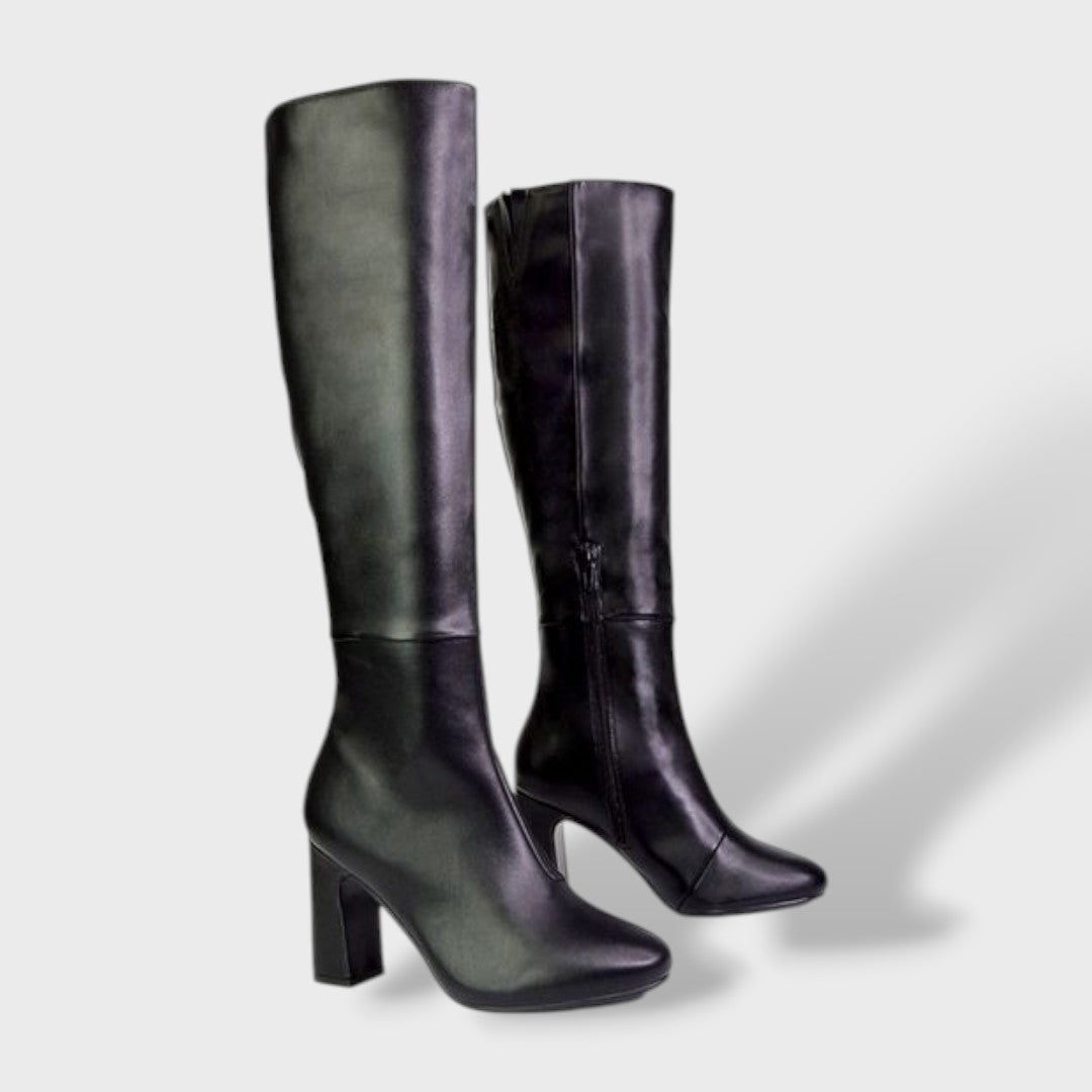 Women's Knee High Boots with Comfortable Wide Block Heel | Tall Autumn Winter Fashion Boots with Inner Side Zipper