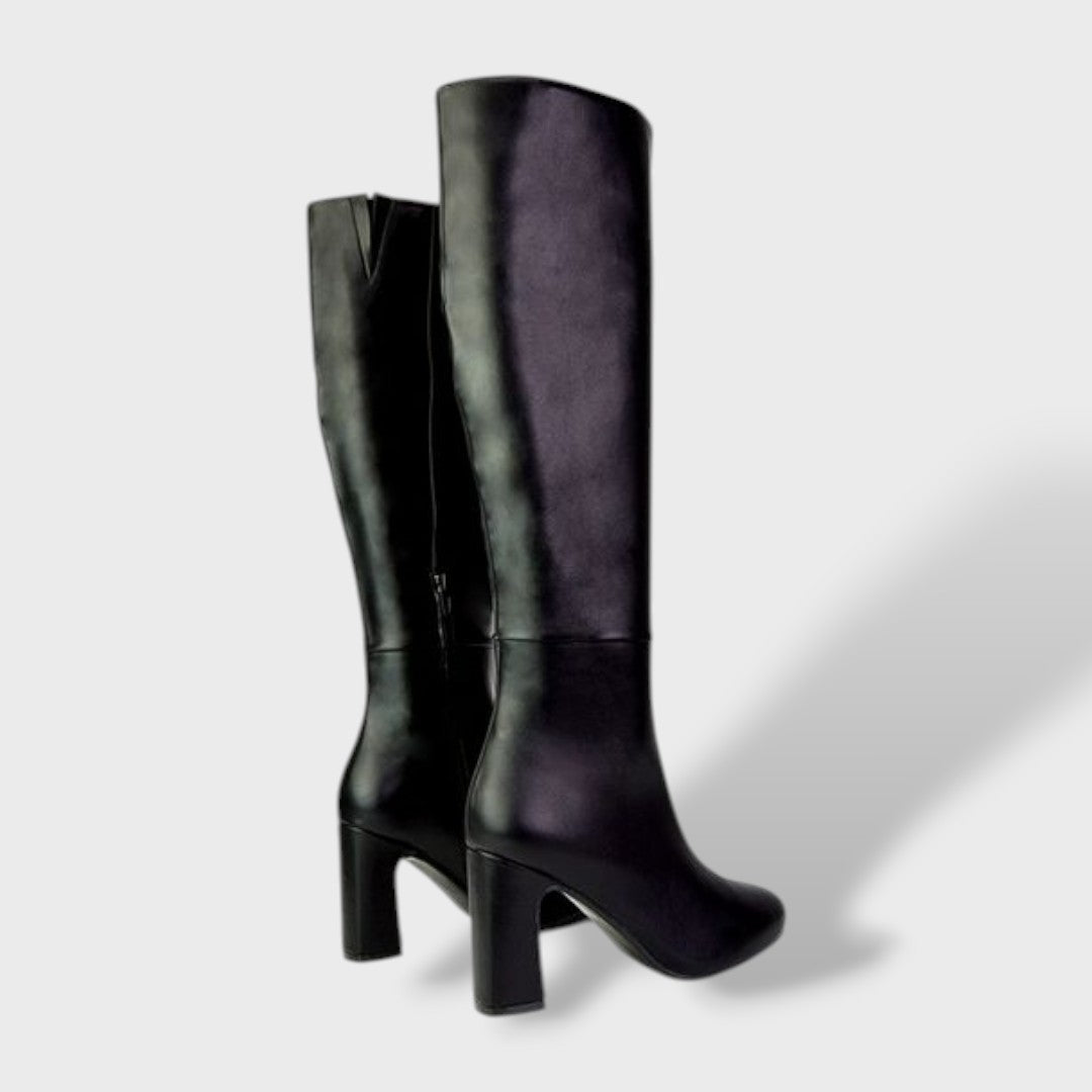 Women's Knee High Boots with Comfortable Wide Block Heel | Tall Autumn Winter Fashion Boots with Inner Side Zipper