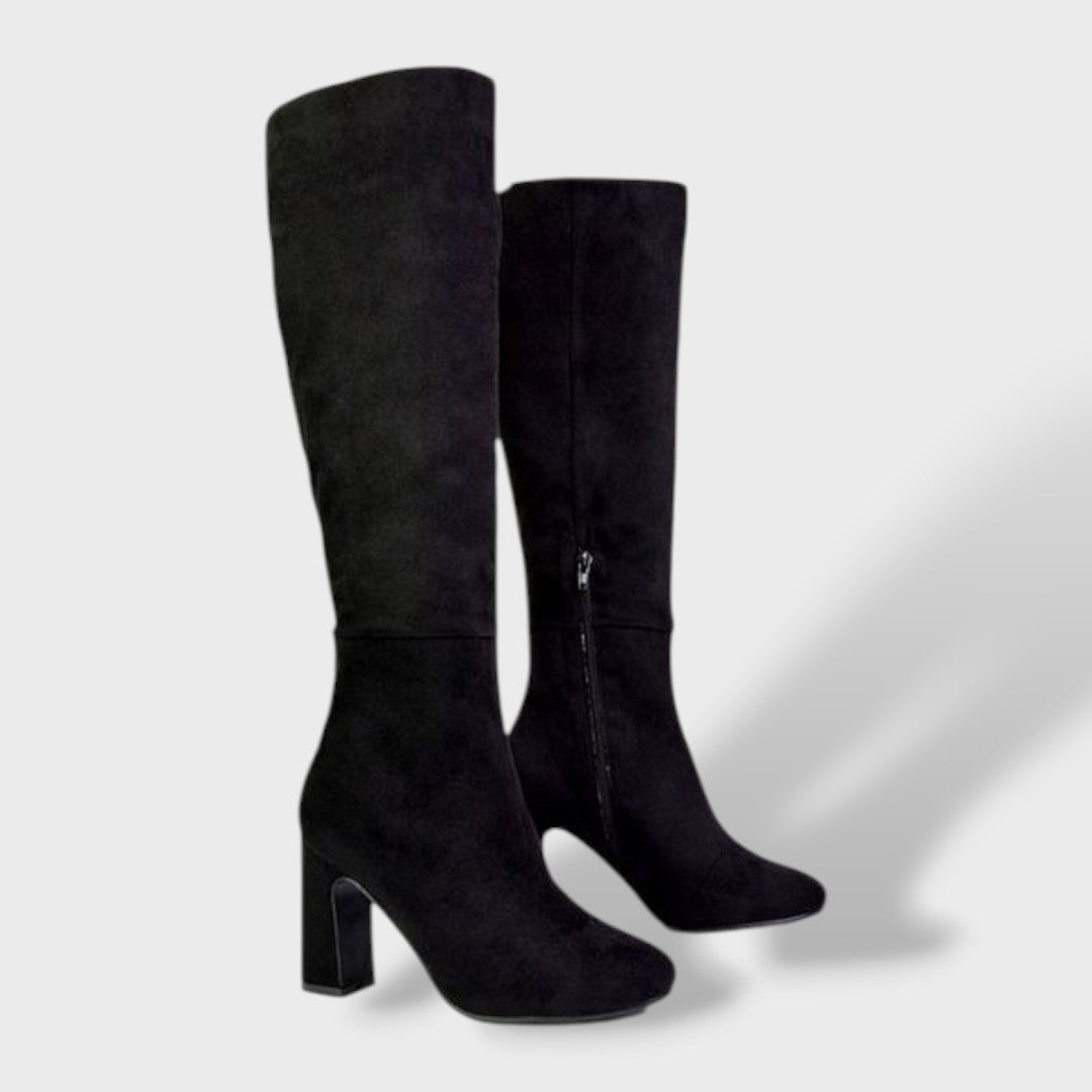 Women's Knee High Boots with Comfortable Wide Block Heel | Tall Autumn Winter Fashion Boots with Inner Side Zipper