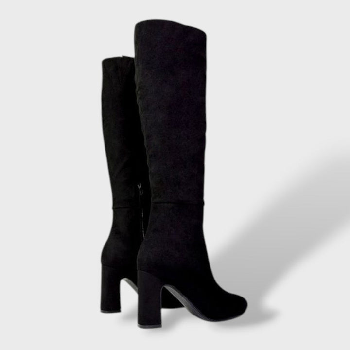 Women's Knee High Boots with Comfortable Wide Block Heel | Tall Autumn Winter Fashion Boots with Inner Side Zipper