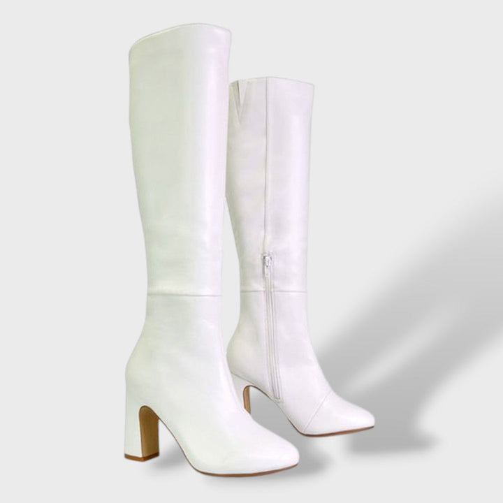 Women's Knee High Boots with Comfortable Block Heel | Stylish Wide Heel Tall Boots for Winter | Side Zip Long Boots for Women