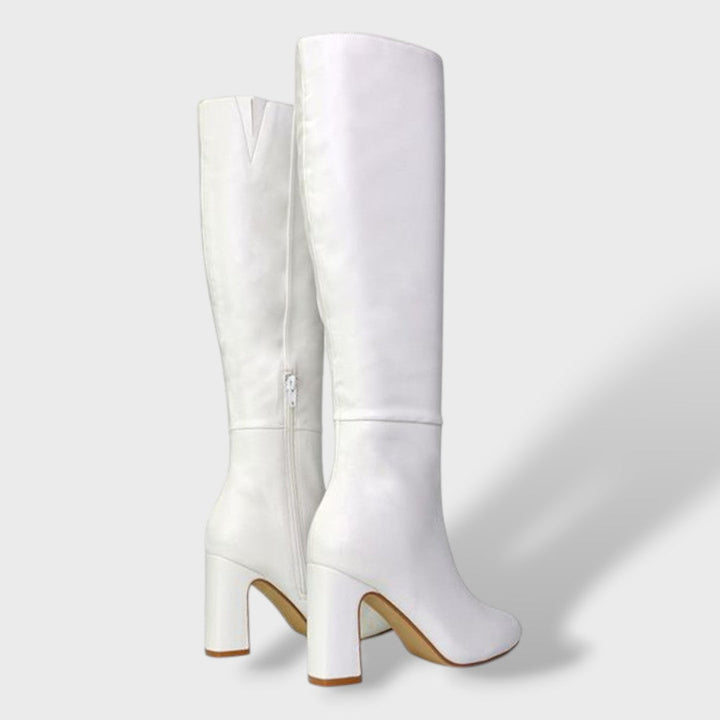Women's Knee High Boots with Comfortable Block Heel | Stylish Wide Heel Tall Boots for Winter | Side Zip Long Boots for Women