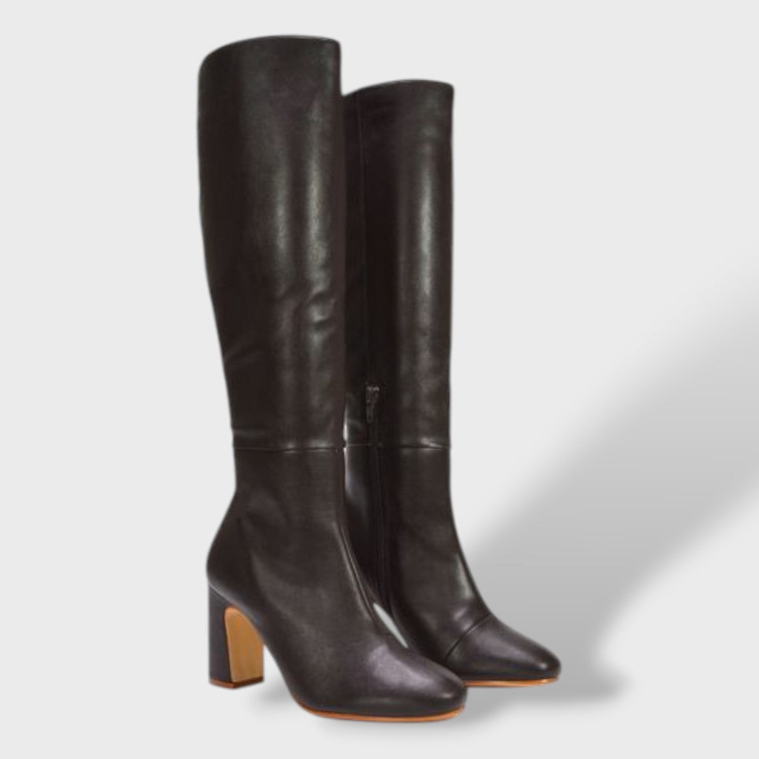 Women's Knee High Boots with Comfortable Wide Block Heel | Tall Autumn Winter Fashion Boots with Inner Side Zipper