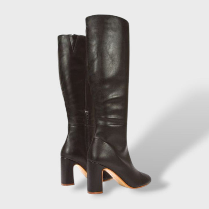 Women's Knee High Boots with Comfortable Block Heel | Stylish Wide Heel Tall Boots for Winter | Side Zip Long Boots for Women