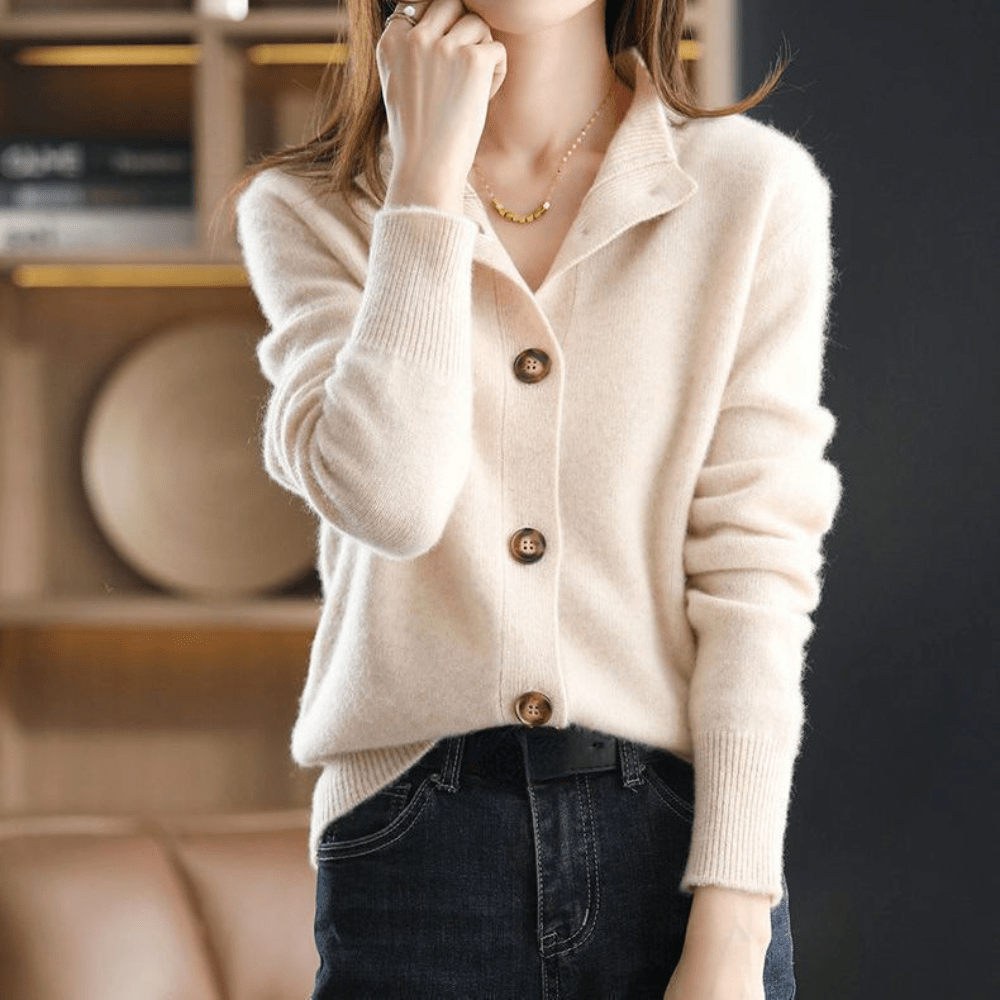 Women's 100% Cashmere Cardigan | Relaxed Fit Open Front Sweater | Lightweight Fine Knit Layering Piece for Everyday Comfort